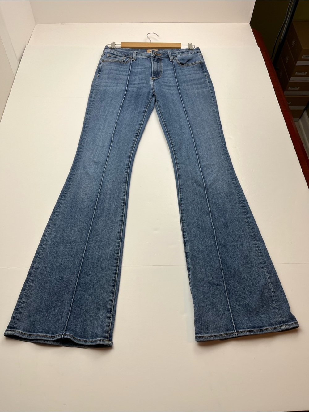 Driftwood Rosie Womens Blue Flare Denim Jeans Size 27 Boho Bohemian Pockets